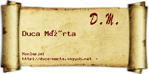 Duca Márta névjegykártya